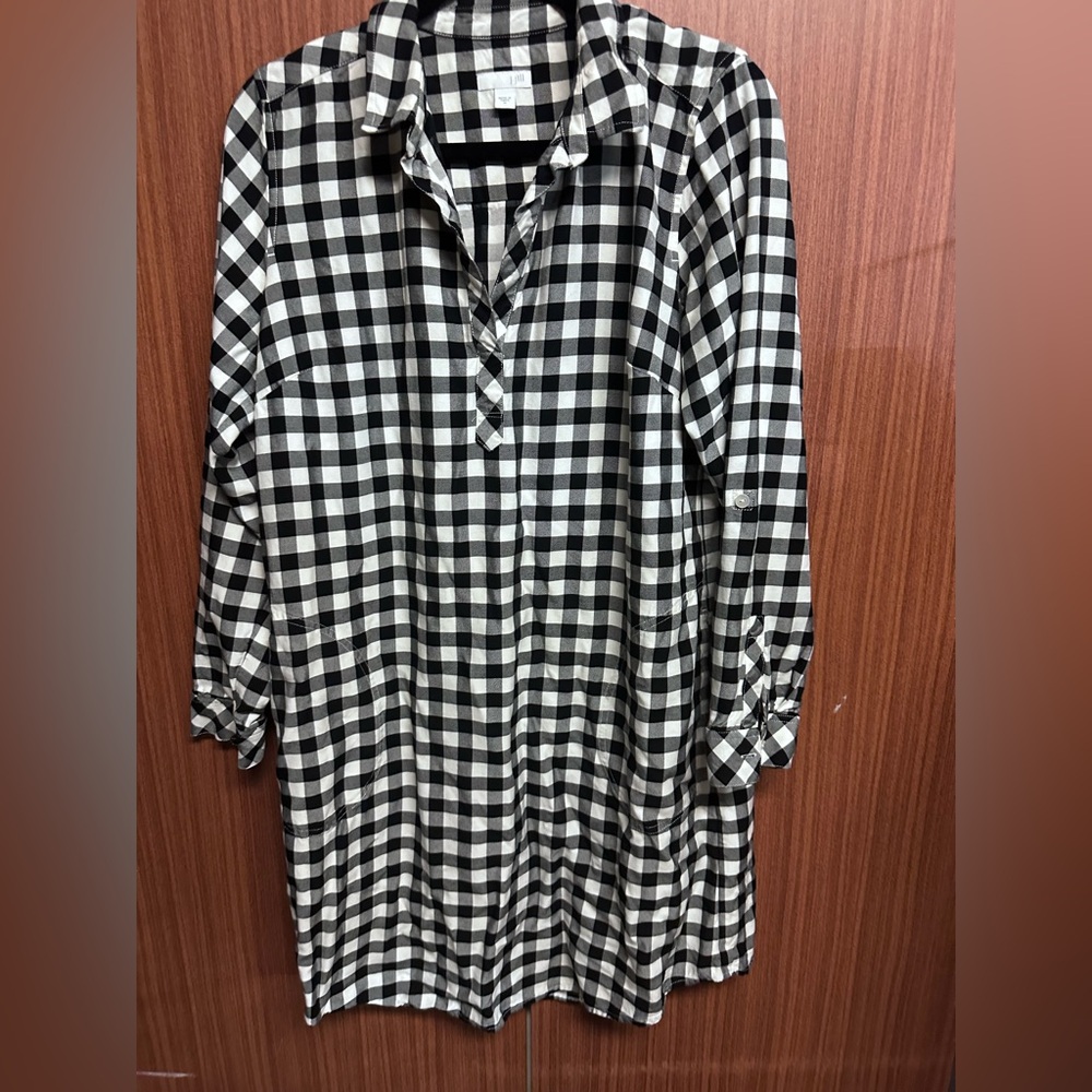 J Jill gingham shirt dress-Size Medium